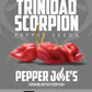 Pepper Joe's butch t scorpion pepper - seed label of Butch T Trinindad Scorpion red peppers
