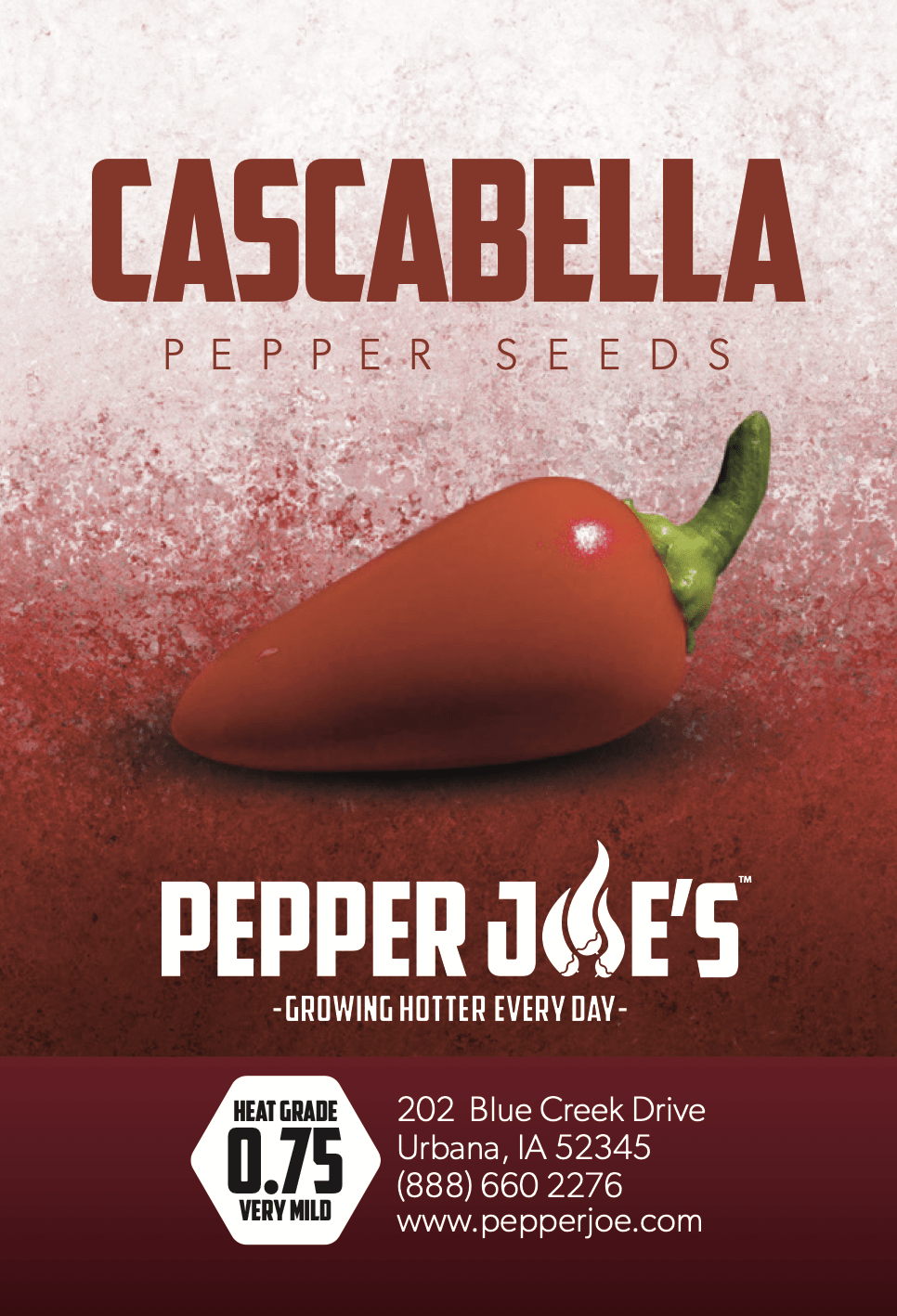 Pepper Joe's Yellow Cascabella peppers seed label