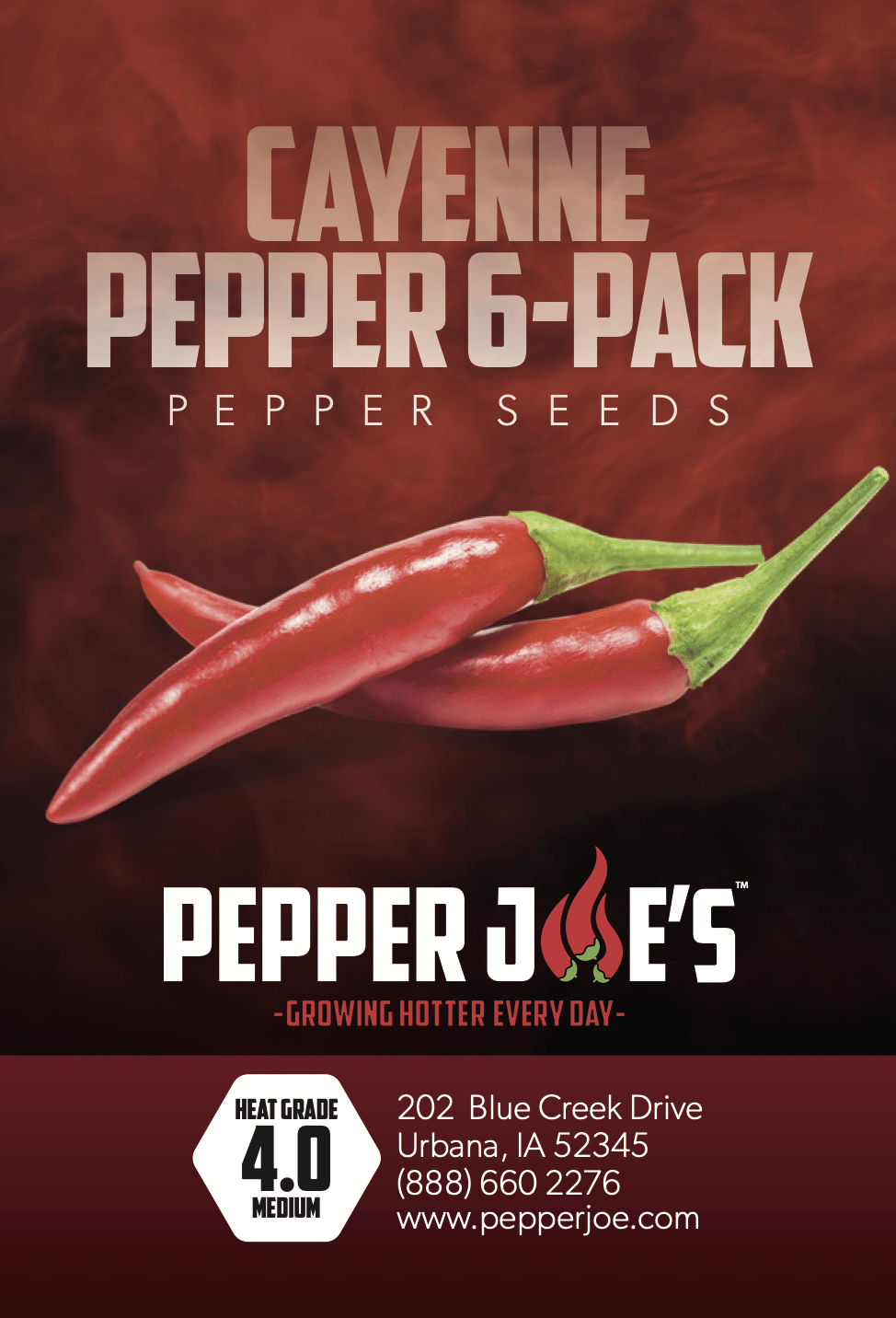 Pepper Joe's Cayenne pepper pack - seed label