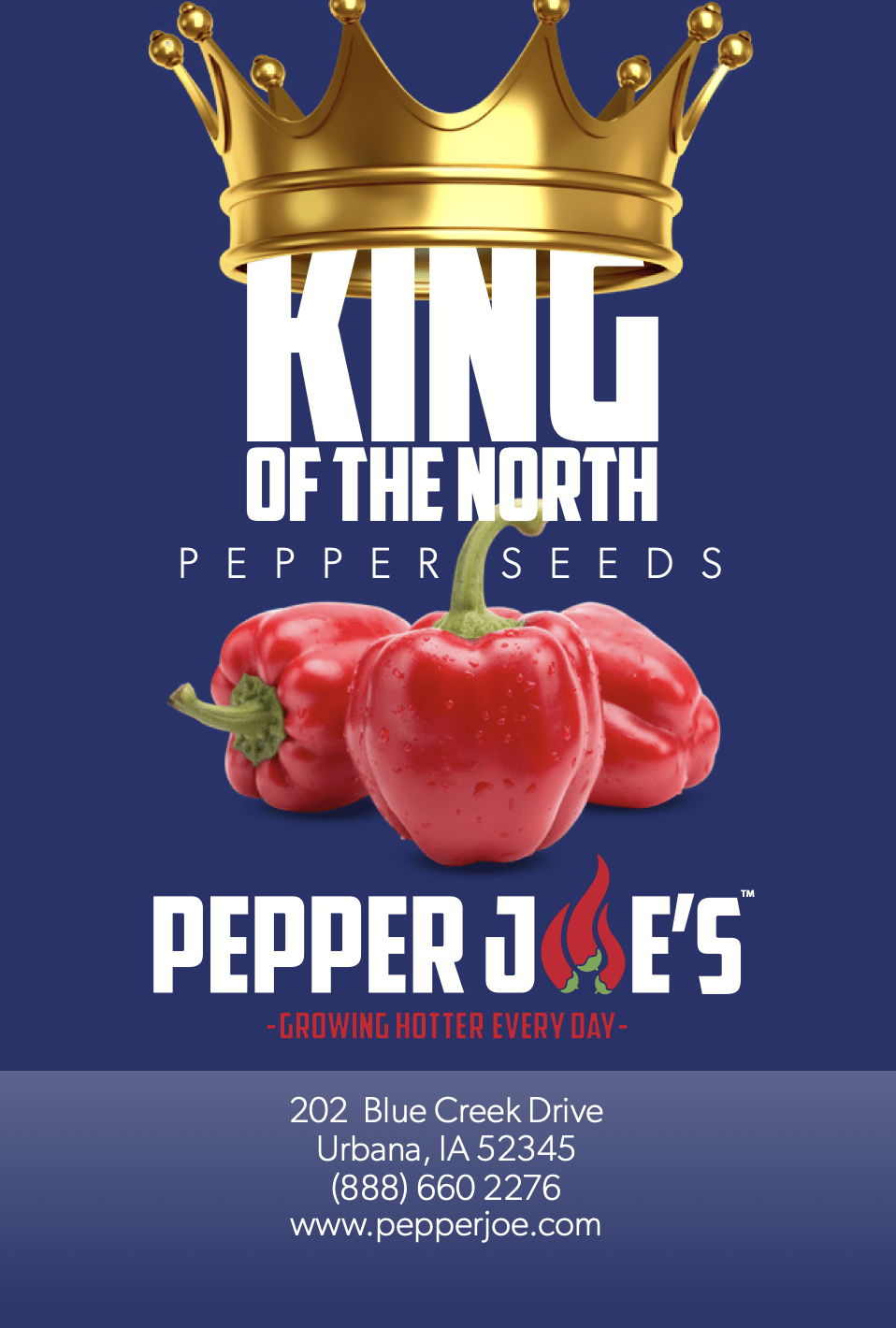 Pepper Joe's king of the north sweet pepper seed label