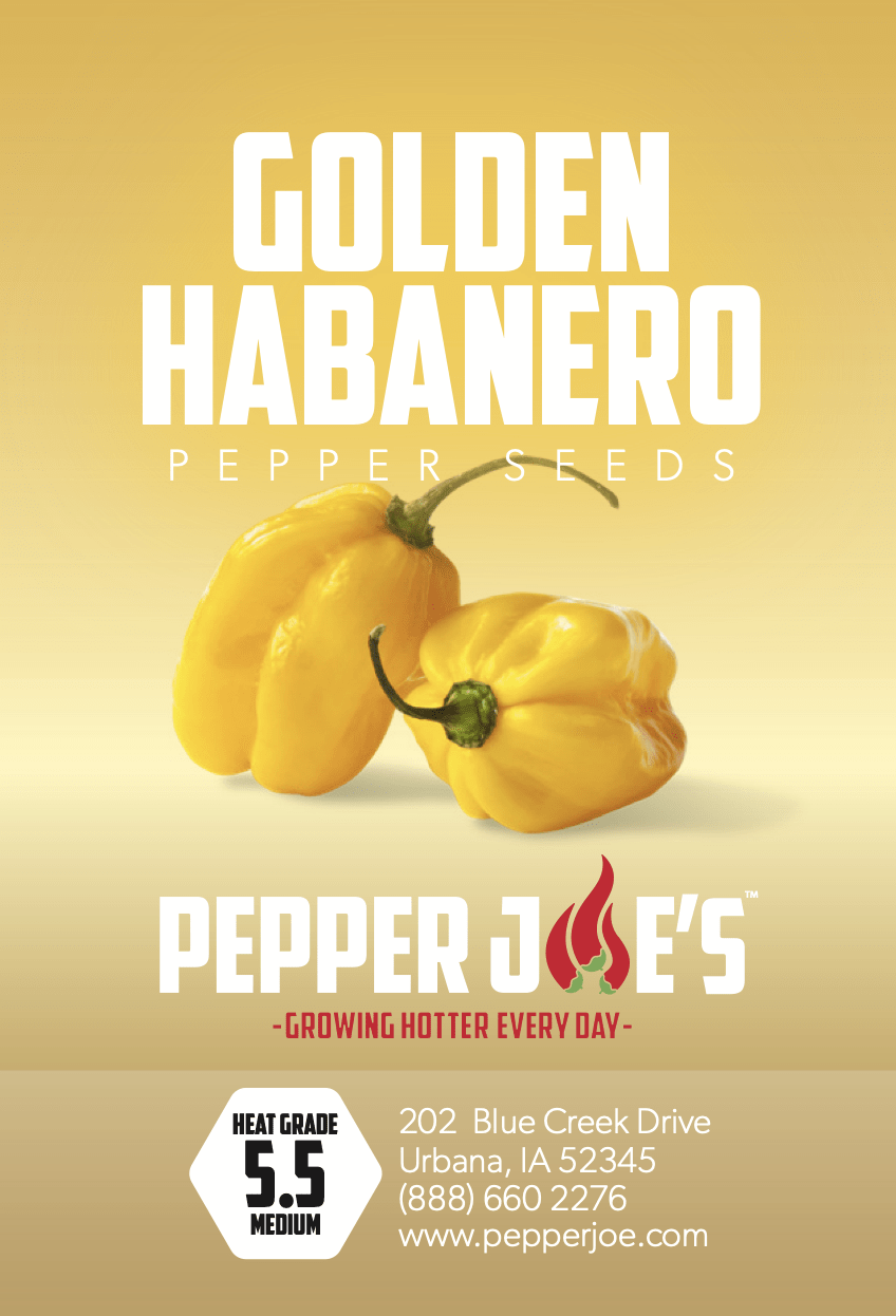 Pepper Joe's golden habanero pepper seeds - seed label