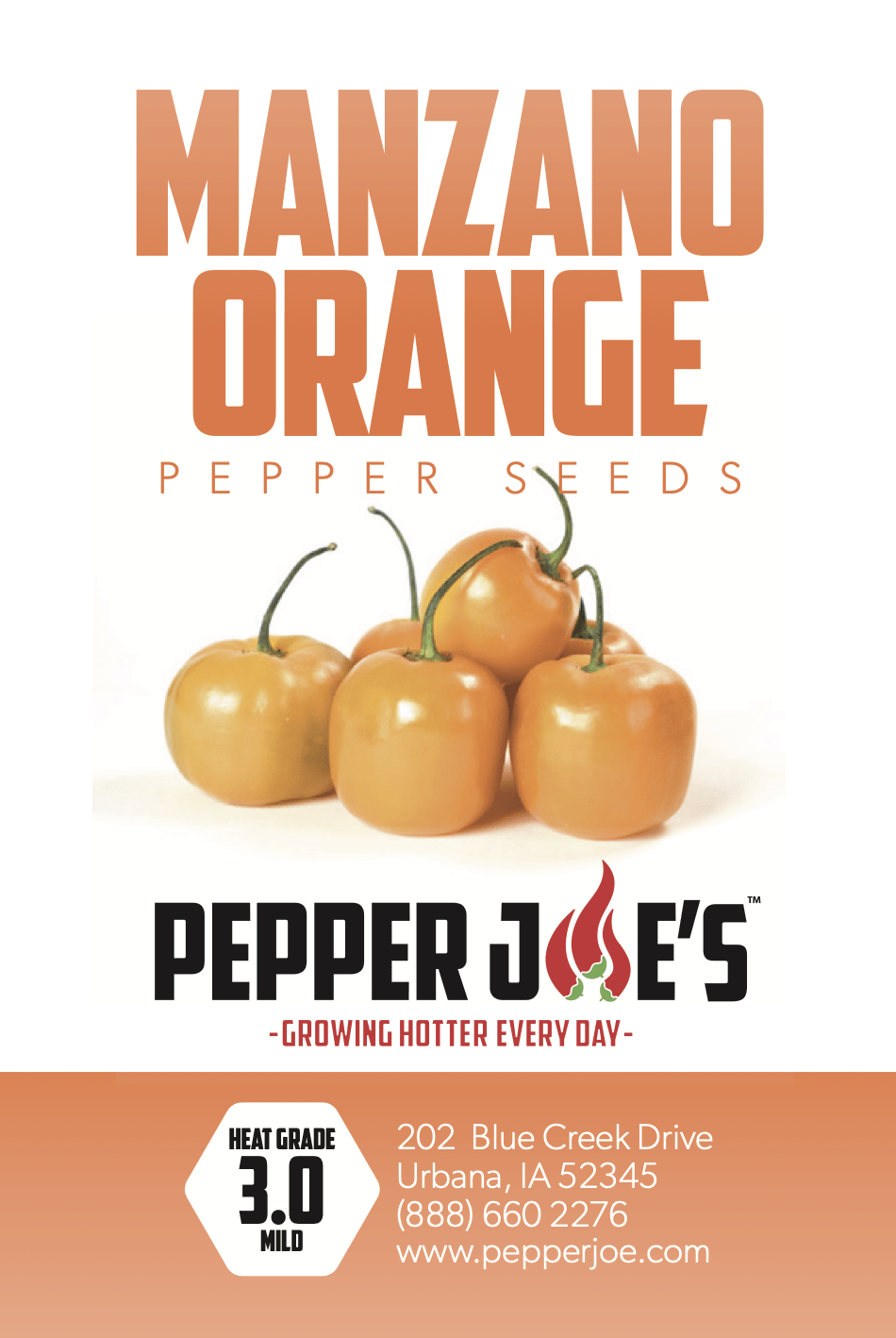 Manzano Orange Pepper Seeds Novelty