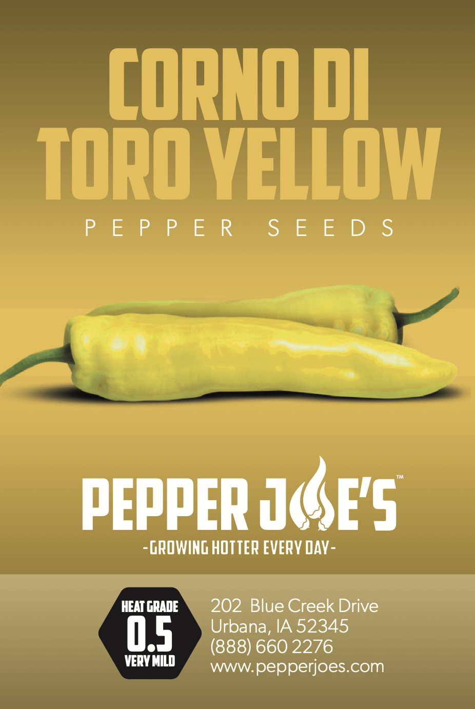 Corno Di Toro Yellow Pepper Seeds Sweet