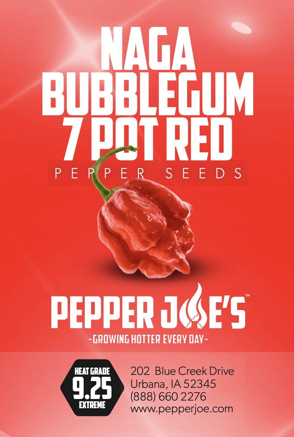 pepper joe's 7 pot red naga bubblegum pepper