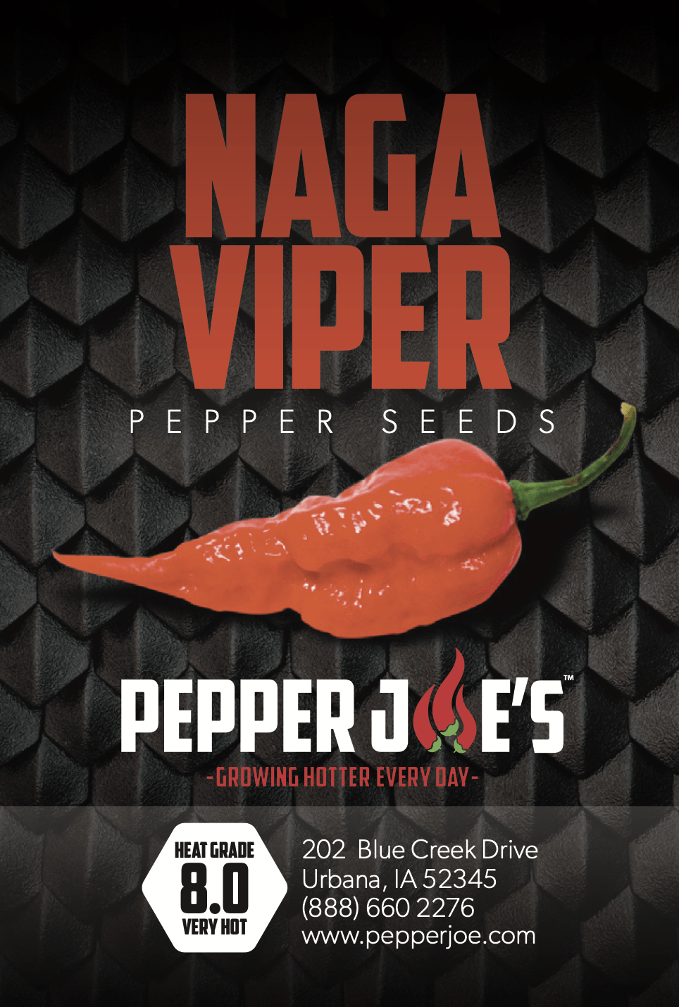 Pepper Joe's Naga Viper chili seed label