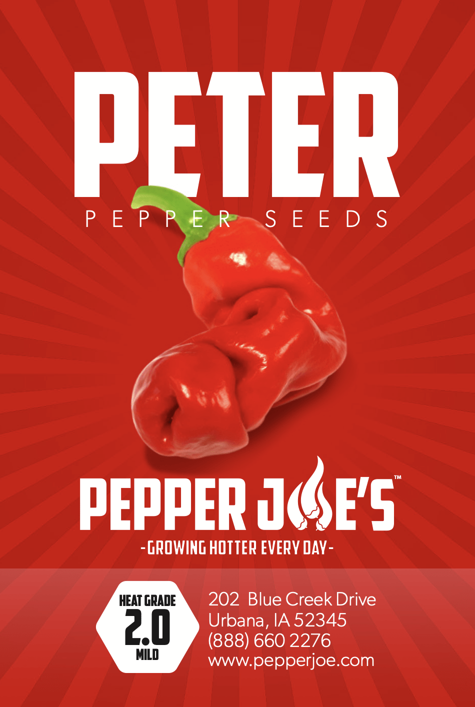 Pepper Joe's Red Peter Pepper seeds - seed label