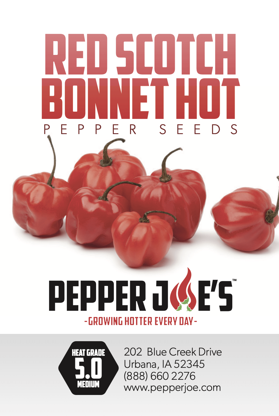 Pepper Joe's scotch bonnet red pepper seeds - seed label