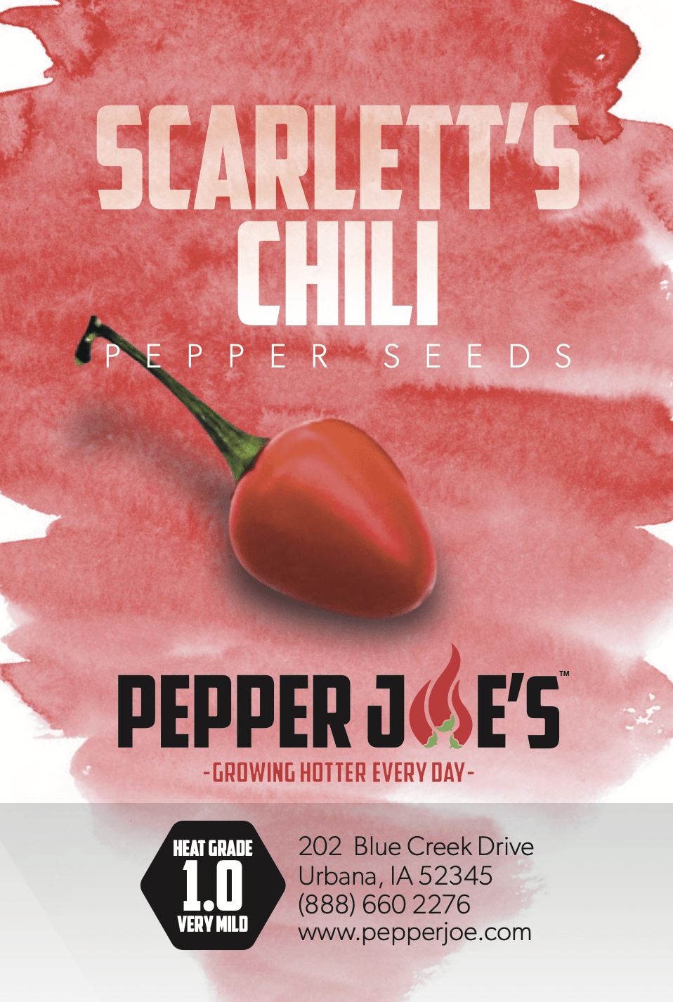 Pepper Joe's Scarlett's Chilli seeds - seed label