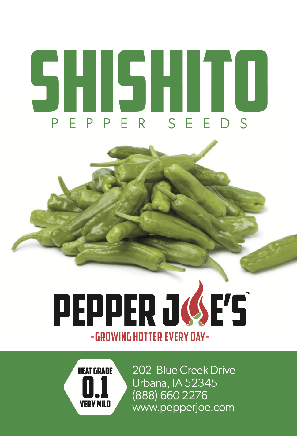 Pepper Joe's Shishito Japanese seeds - seed label