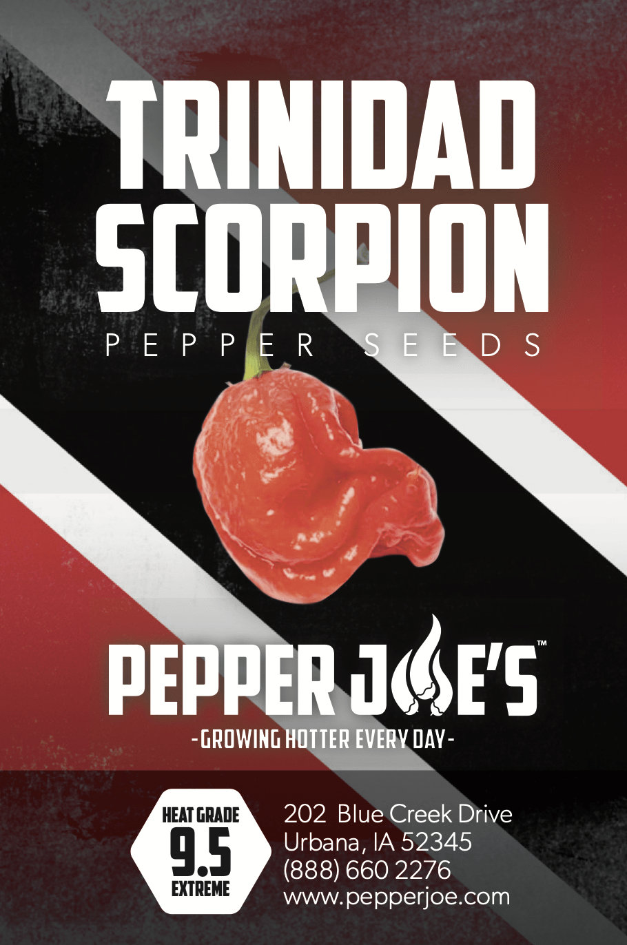 Pepper Joe's trinidad scorpion pepper seeds - seed label 