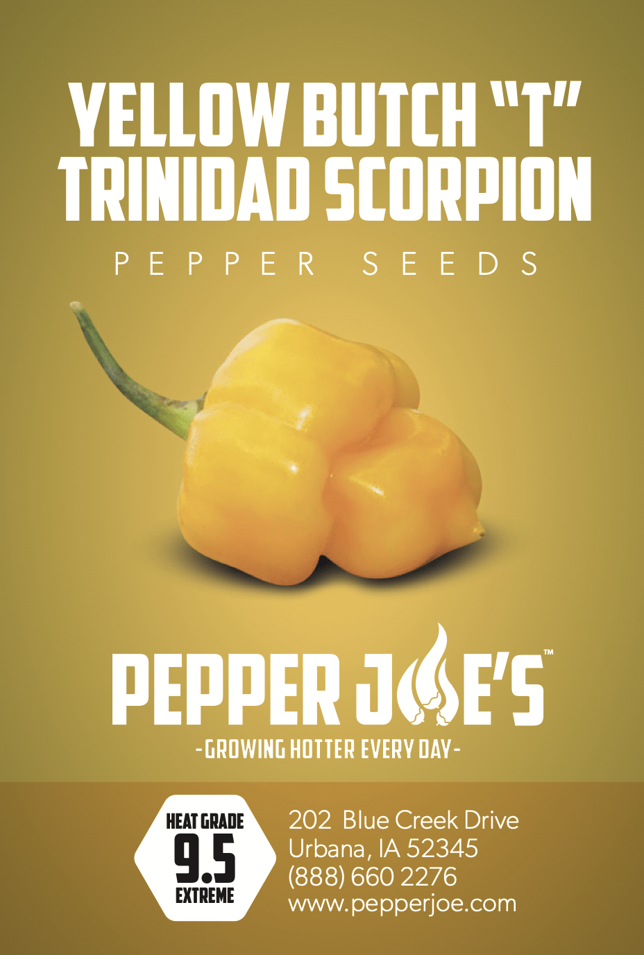 Yellow Butch T Trinidad Scorpion Pepper Seeds Champion