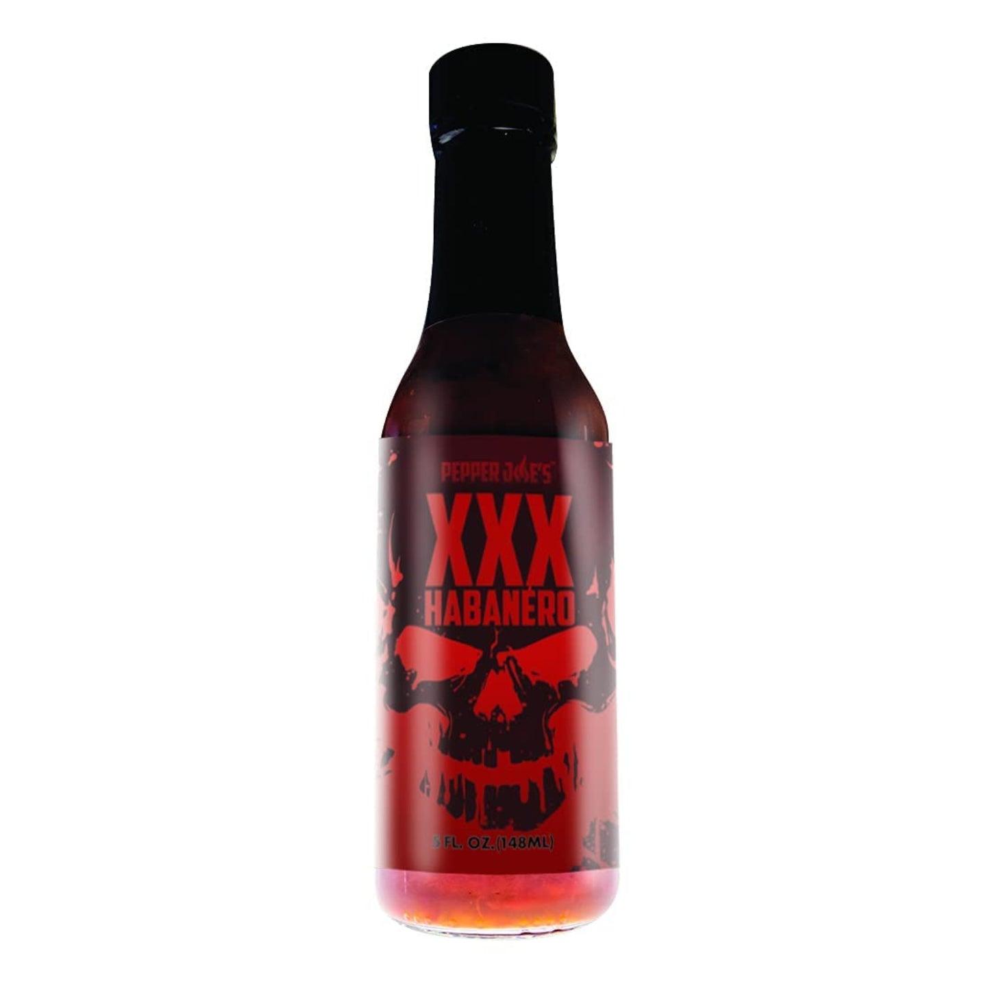 Pepper Joe's XXX Habanero Hot Sauce on white background