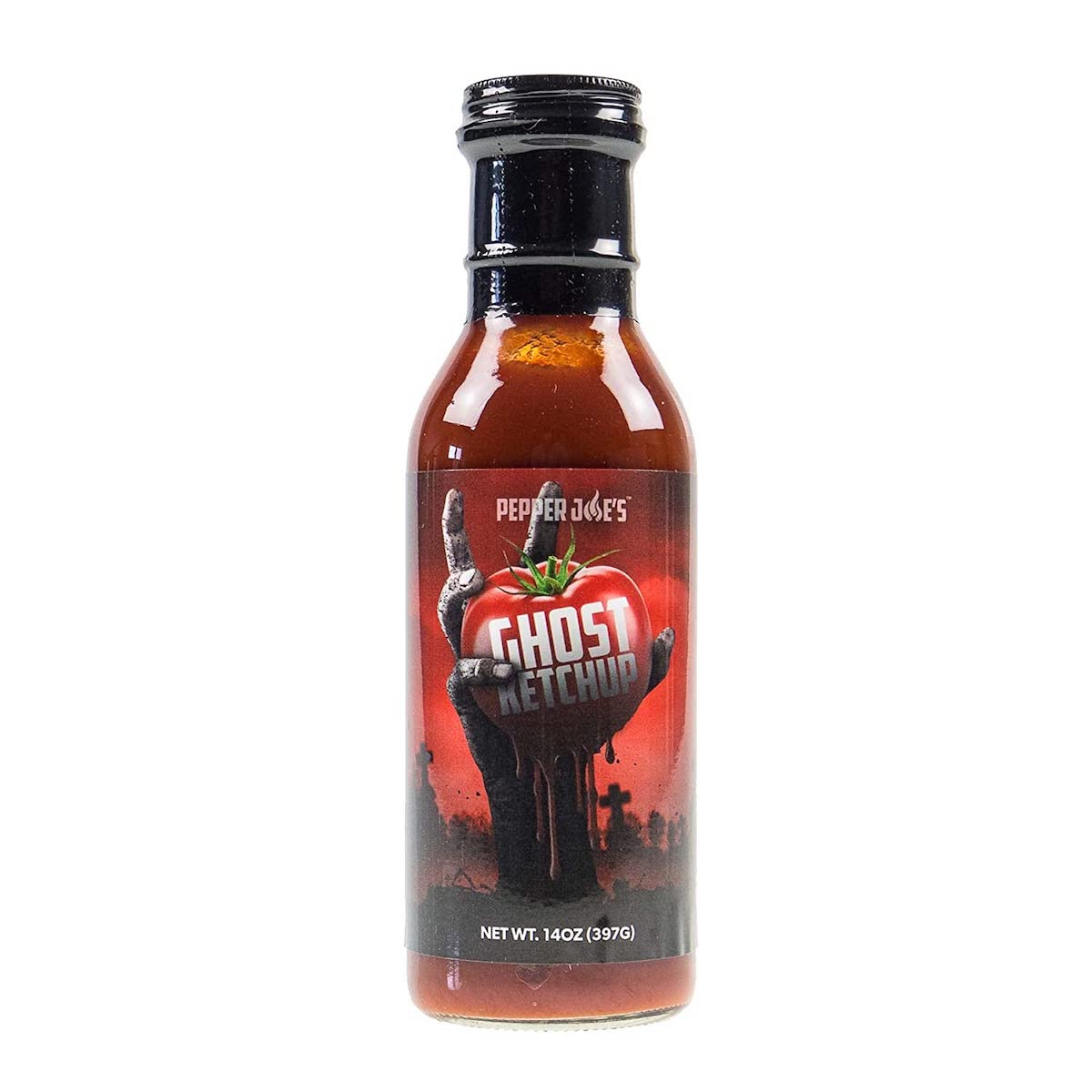 Pepper Joe's Ghost Pepper Ketchup - spicy ketchup on white background