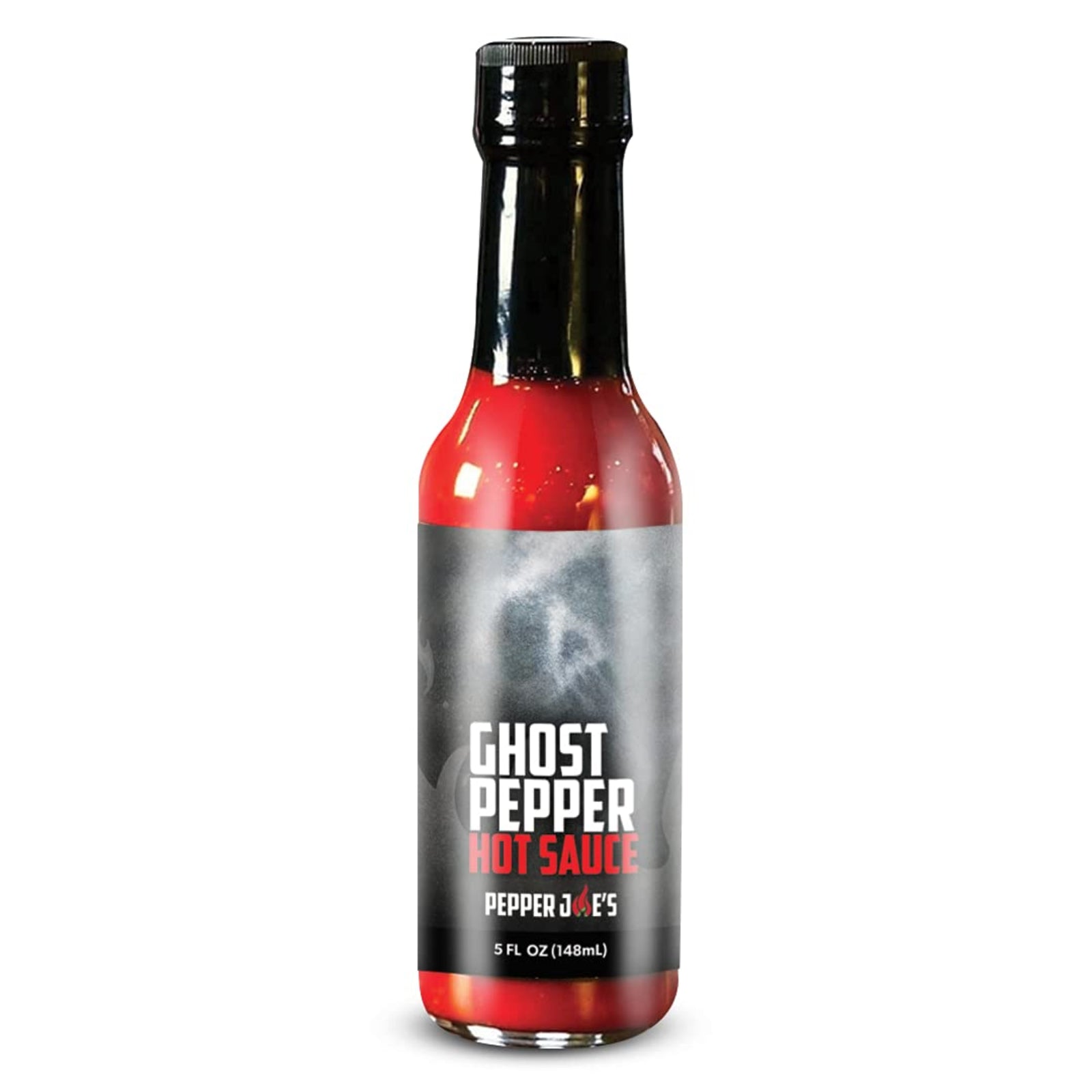 Pepper Joe's Ghost Pepper hot sauce on white background