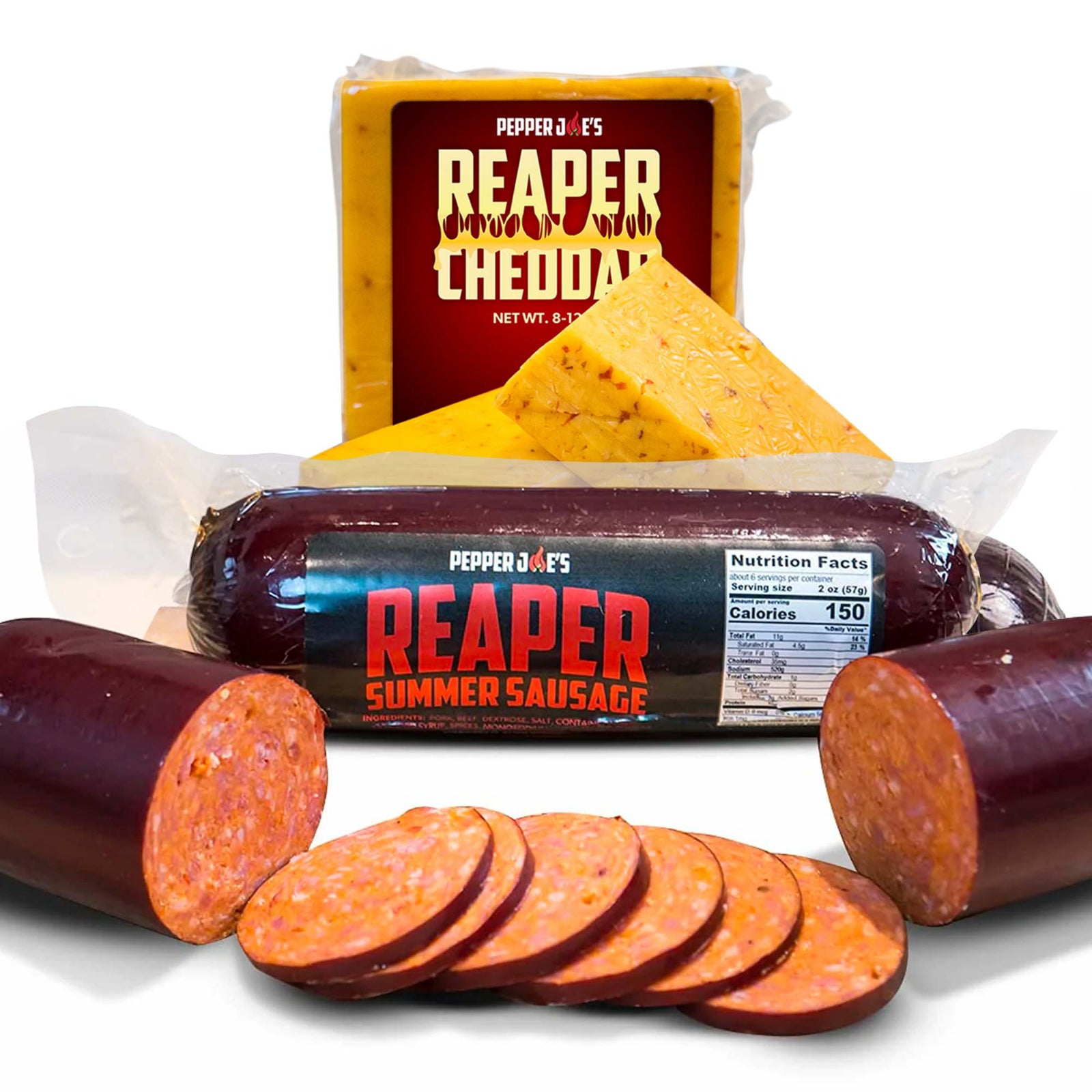 Pepper Joe's Reaper Meat and Cheese Bundle on white
