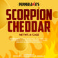 Pepper Joe's Trinidad Scorpion Cheddar Cheese packaging label