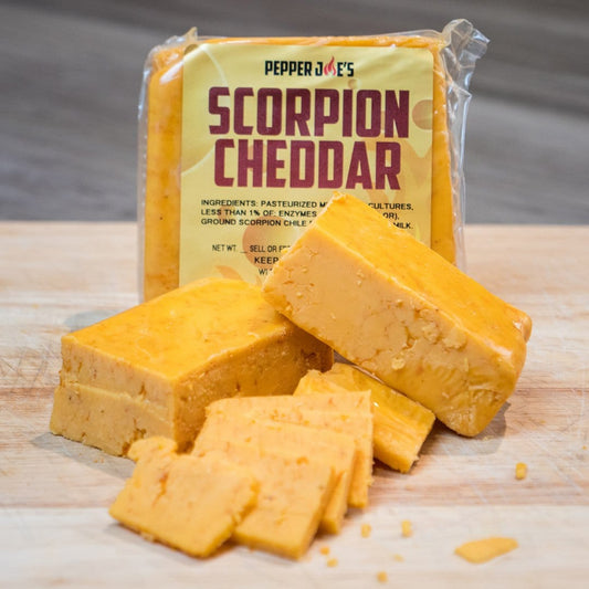 Pepper Joe's Scorpion Cheddar Cheese block