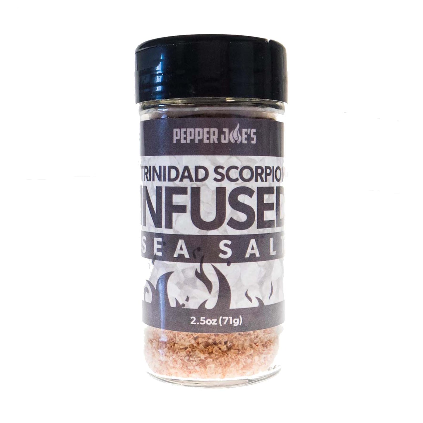 Pepper Joe's Spicy Sea Salt Collection - gourmet salt collection - trinidad scorpion sea salt on white background