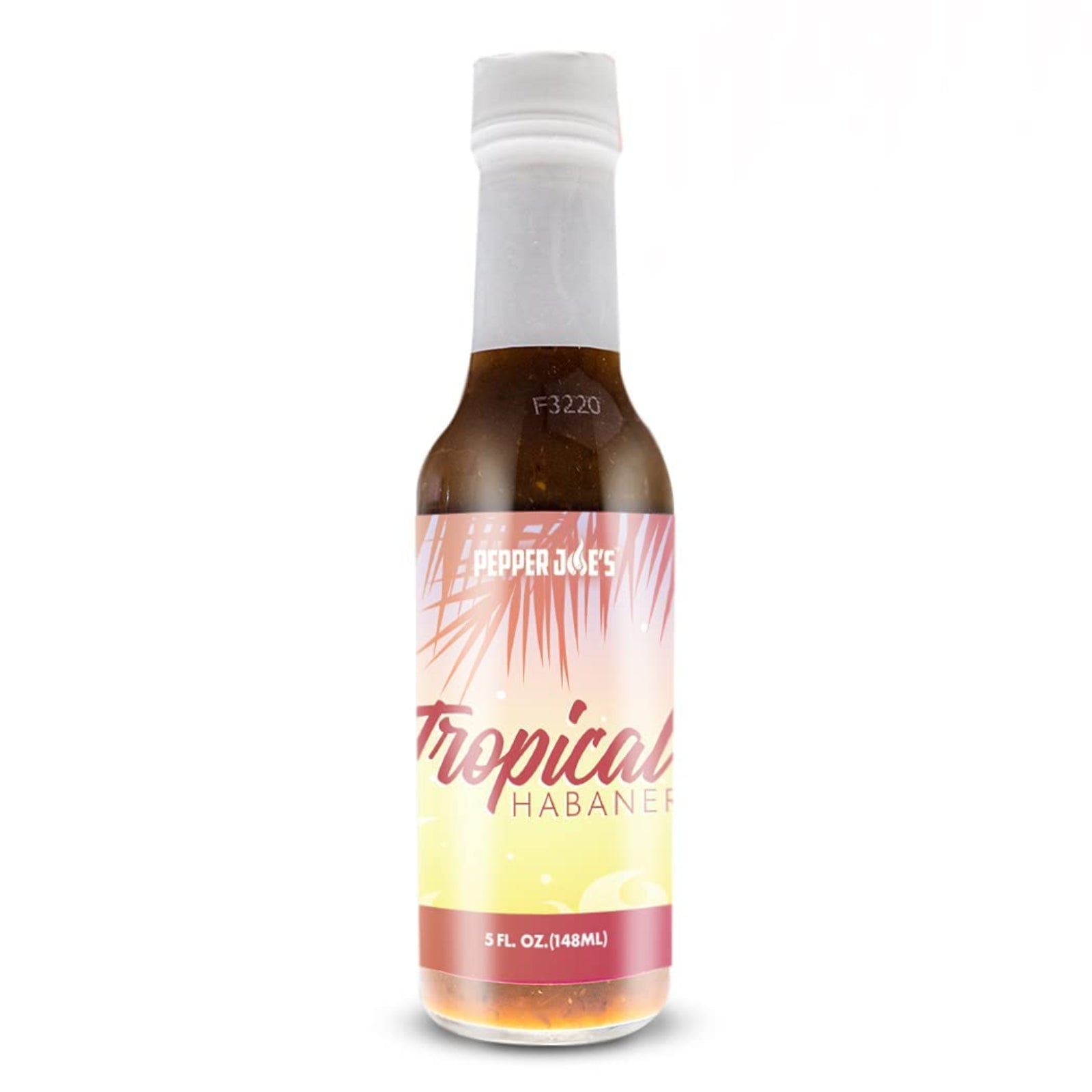 Pepper Joe's Tropical Habanero Hot Sauce on white background